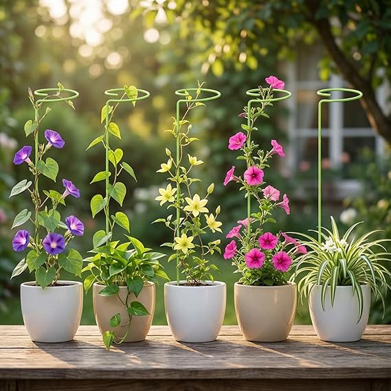 16-Inch Metal Plant Trellis, Heavy-Duty Garden Support for Climbing Plants, 16 x 2 Inches