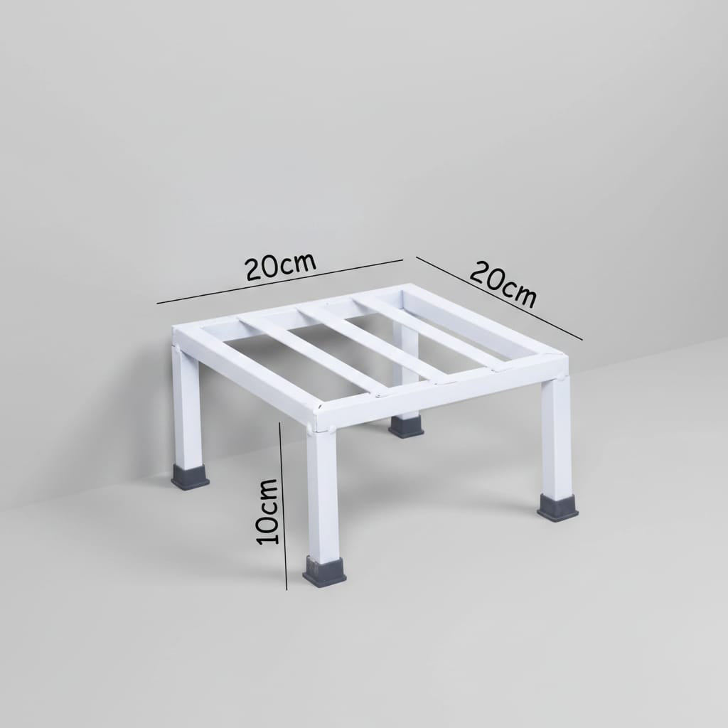 Premium Heavy Duty Metal Square Plant Stand – 100kg Capacity, Strong Thick Legs for Indoor/Outdoor Use, Black, 8in x 8in x 4in (Set of 1)