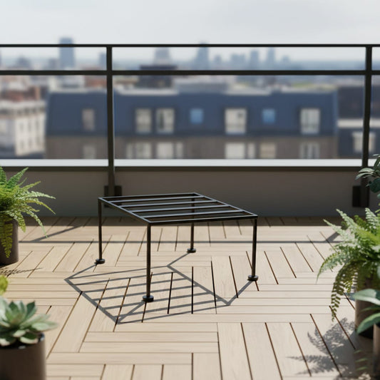 Heavy Duty Square Flower Pot Stand for Indoor & Outdoor Plants – Durable Metal Plant Stand for Garden, Balcony & Home Décor(set of 2)