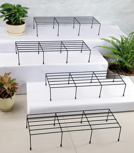 Heavy Metal Flower Pot/Plant Stand for Home Garden Balcony Living Room Decor 24 Inches (Black-Set of 1)/ Weight Capacity 120kgs