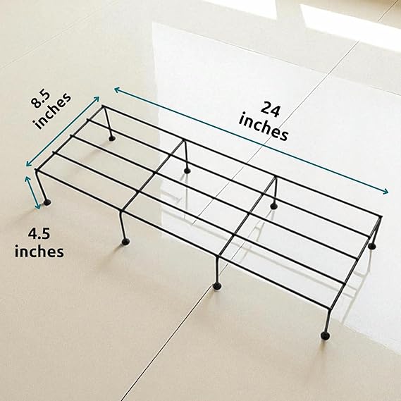 Heavy Metal Flower Pot/Plant Stand for Home Garden Balcony Living Room Decor 24 Inches (Black-Set of 2)/ Weight Capacity 120kgs
