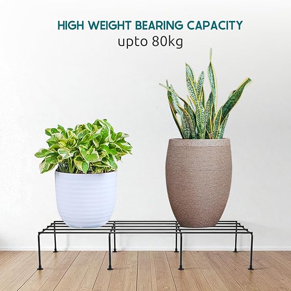 24-Inch Heavy Duty Metal Plant Stand – Black Rust-Resistant Pot Stand for Indoor & Outdoor Use, Garden, Balcony, Patio & Living Room Plant Décor