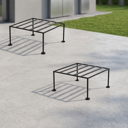 Heavy Duty Square Flower Pot Stand for Indoor & Outdoor Plants – Durable Metal Plant Stand for Garden, Balcony & Home Décor(set of 2)