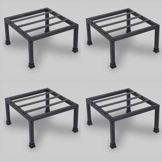 Square Metal Plant Stand for Balcony, Indoor & Outdoor | Rust-Resistant Sturdy Planter Holder for Home, Patio & Garden Décor |Flower Pot Stand Set of 4
