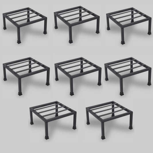 Square Metal Plant Stand for Balcony, Indoor & Outdoor | Rust-Resistant Sturdy Planter Holder for Home, Patio & Garden Décor |Flower Pot Stand Set of 8