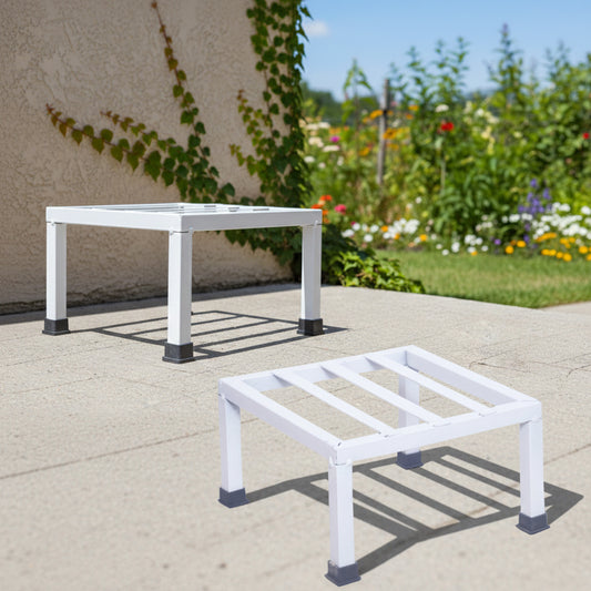 Square Metal Plant Stand for Balcony, Indoor & Outdoor | Rust-Resistant Sturdy Planter Holder for Home, Patio & Garden Décor |Flower Pot Stand Set of 2