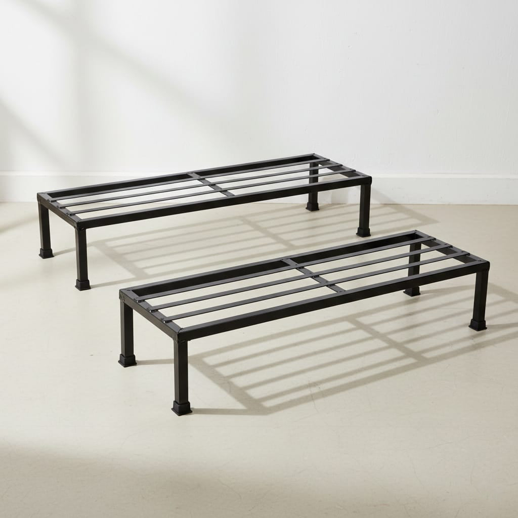 24 Inch Heavy-Duty Thick Metal Plant Stand 2 Pc/Plant Stand for Indoor & Outdoor | Plant Stand for Balcony, Garden/Patio, Apartment/Home Decoration | Anti Rust Plant Shelf