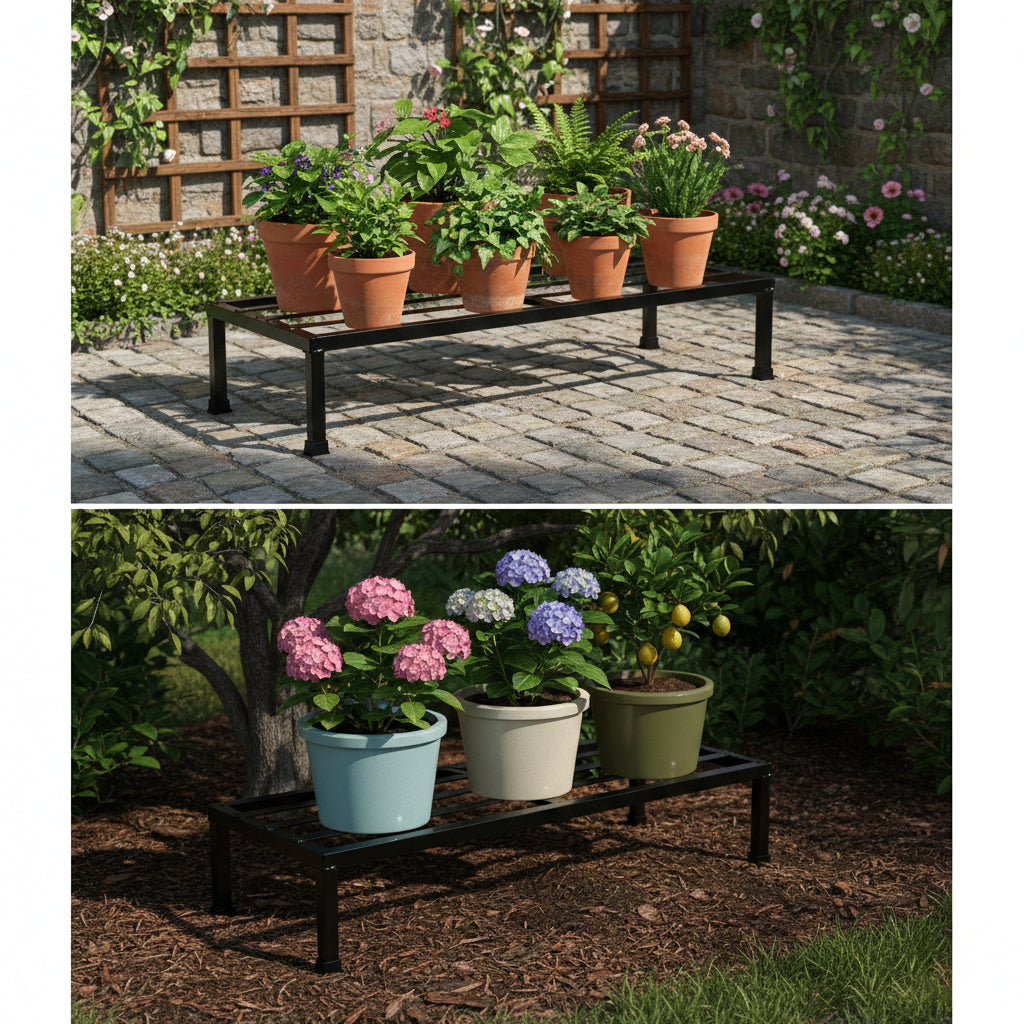 24 Inch Heavy-Duty Thick Metal Plant Stand 4 Pc/Plant Stand for Indoor & Outdoor | Plant Stand for Balcony, Garden/Patio, Apartment/Home Decoration | Anti Rust Plant Shelf