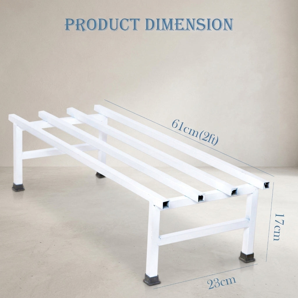 Elevate Square Tube Plant Stand (Set of 2) | Heavy Duty Iron Pot Stand for Balcony, Home Decor, Indoor and Outdoor Use (White)