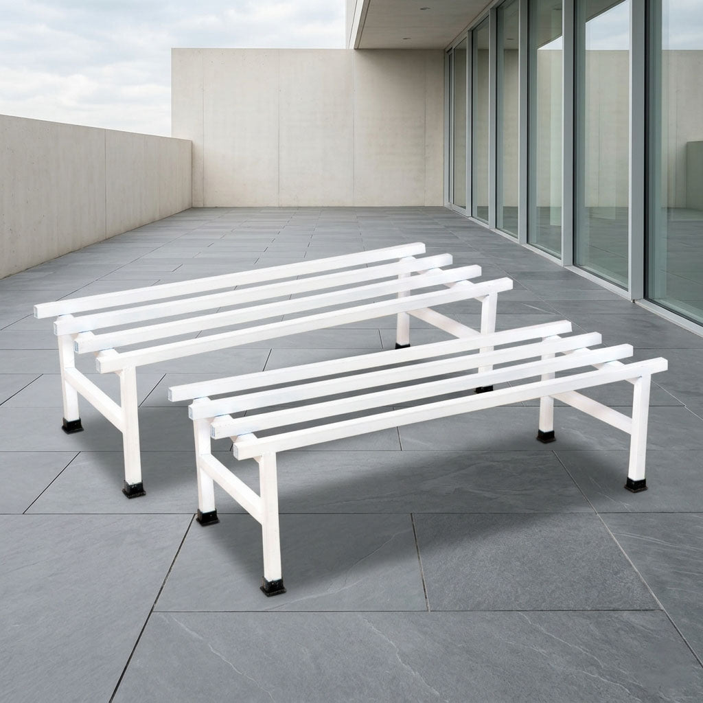 Elevate Square Tube Plant Stand (Set of 2) | Heavy Duty Iron Pot Stand for Balcony, Home Decor, Indoor and Outdoor Use (White)