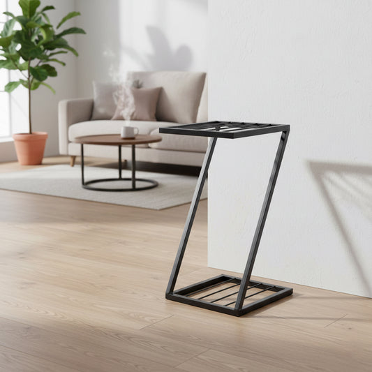 Z‑Shaped Metal Plant Stand for Indoor Plants 2‑Tier Modern Planter Stand for Living Room, Balcony & Home Décor Heavy‑Duty Iron Flower Pot Holder Space‑Saving Display Rack (1)