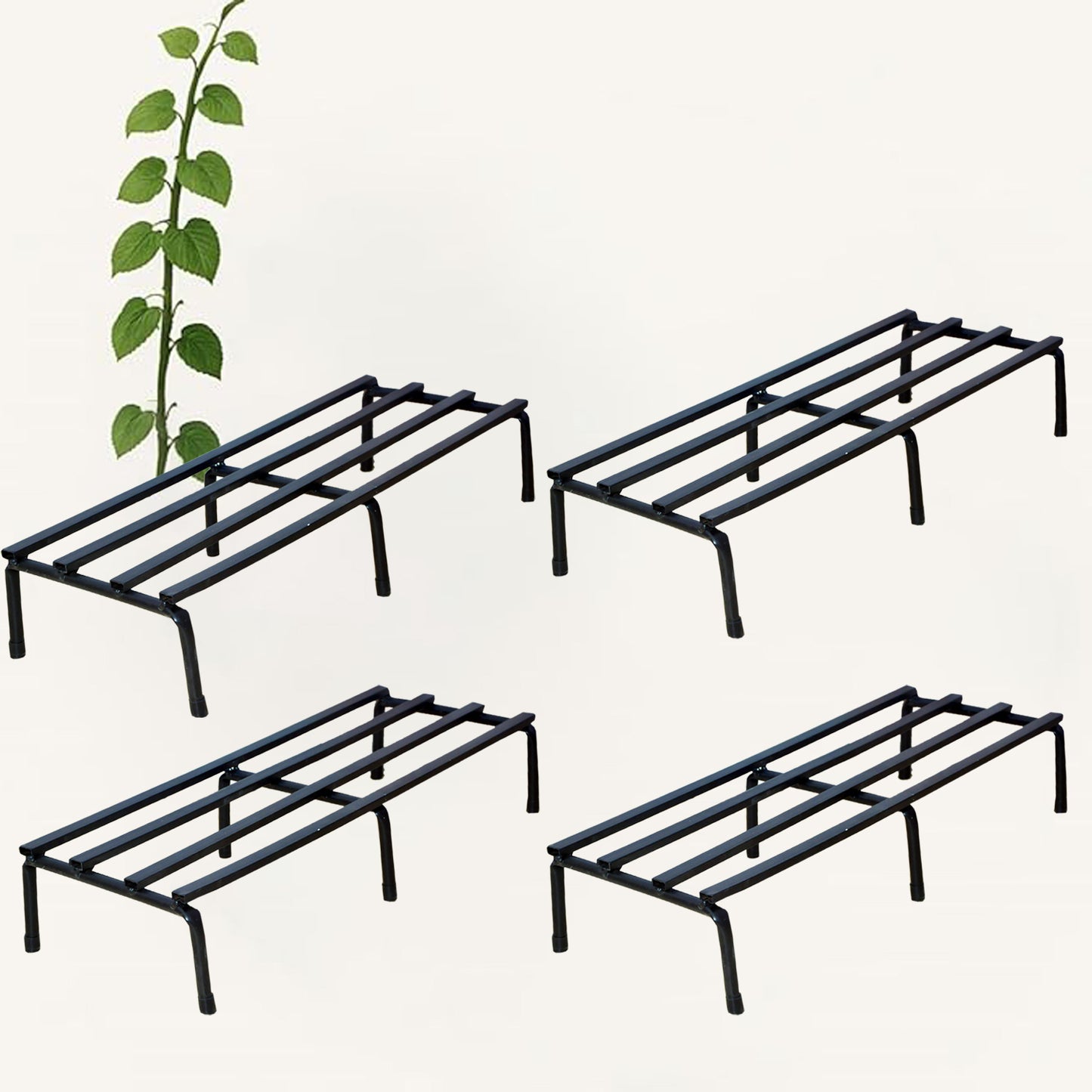 24-Inch Heavy Duty Metal Plant Stand for Indoor & Outdoor Use – Black Iron Flower Pot Holder for Home, Balcony, Living Room, Garden Decor (Set of 1)
