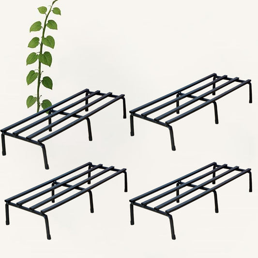 24-Inch Heavy Duty Metal Plant Stand for Indoor & Outdoor Use – Black Iron Flower Pot Holder for Home, Balcony, Living Room, Garden Decor (Set of 1)