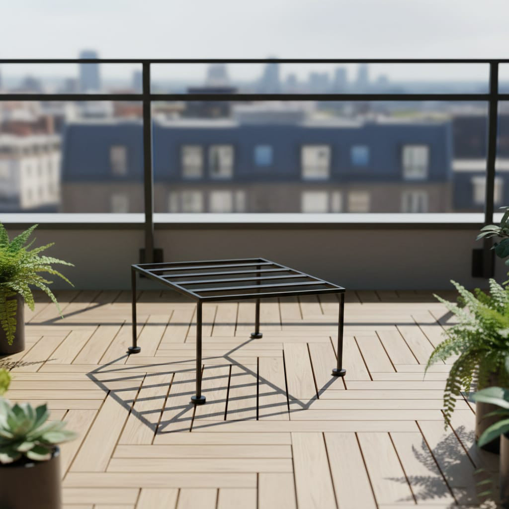 Heavy Duty Square Flower Pot Stand for Indoor & Outdoor Plants – Durable Metal Plant Stand for Garden, Balcony & Home Décor(set of 2)