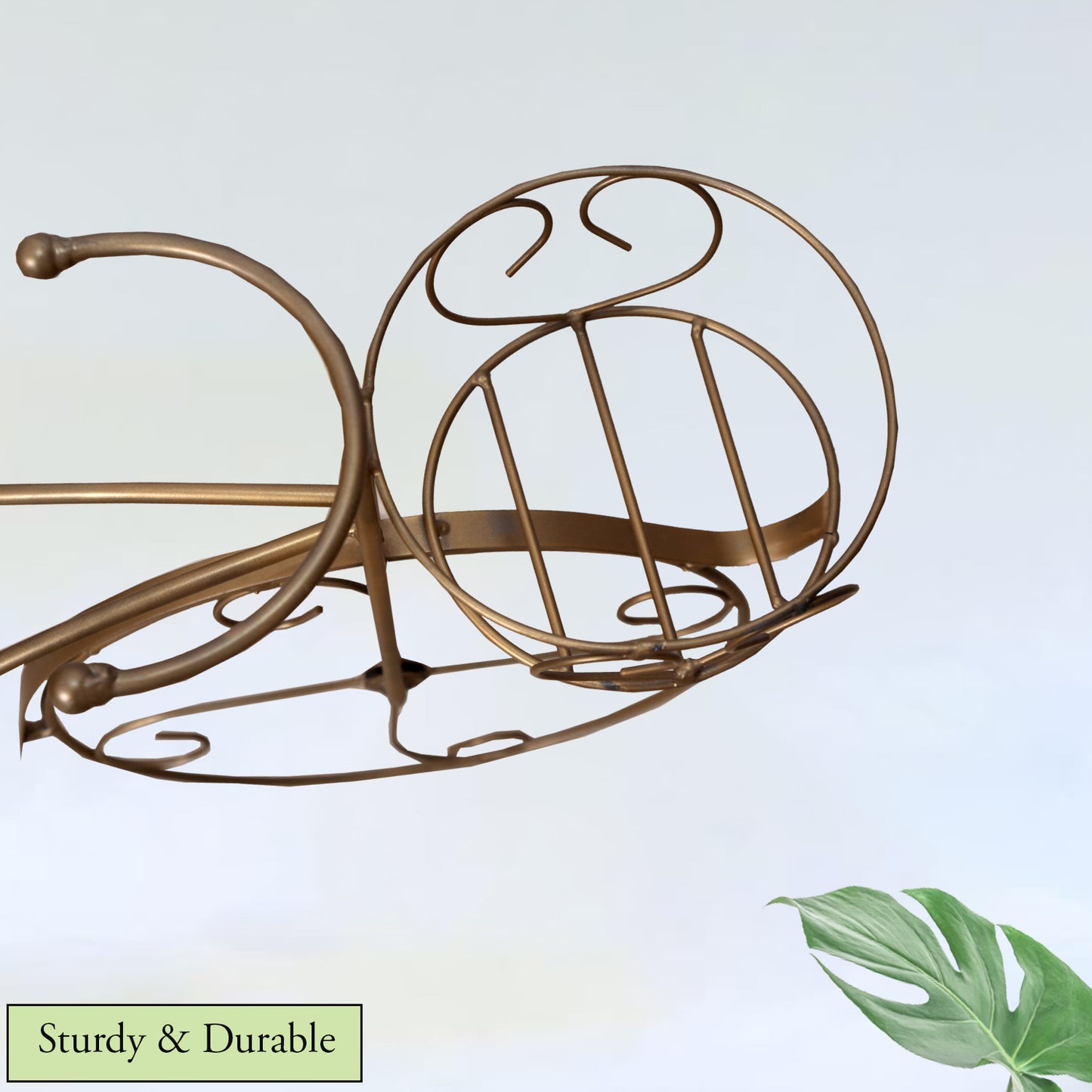 Tricycle Planter Stand – Decorative Metal Cycle Shape Plant Holder for Indoor Outdoor Use – Home Garden Balcony Terrace Décor – 1 Piece (Gold)